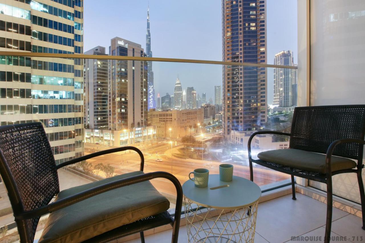 Luxury Studios With Burj Khalifa Or Canal View In Downtown - Marquise Square Tower ドバイ エクステリア 写真